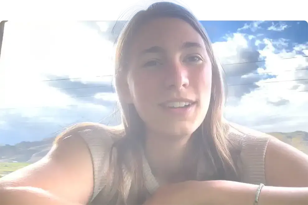 A current WAEF student smiling, the still from the Dear WAEF video